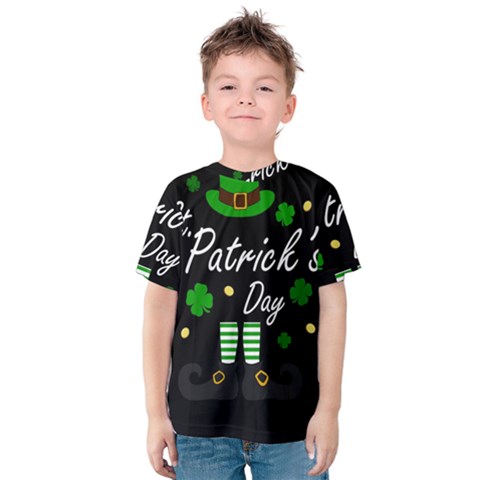 St Patricks Leprechaun Kids  Cotton Tee by Valentinaart