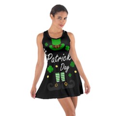 St Patricks Leprechaun Cotton Racerback Dress by Valentinaart