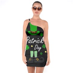 St Patricks Leprechaun One Soulder Bodycon Dress by Valentinaart