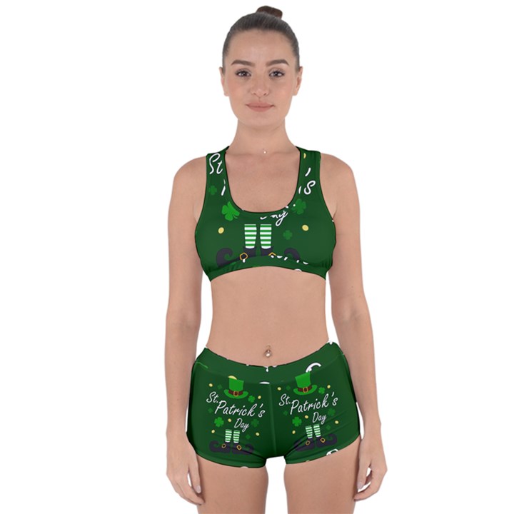 St Patricks Leprechaun Racerback Boyleg Bikini Set