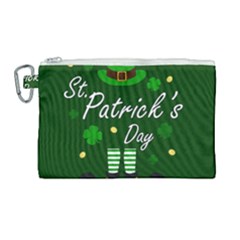 St Patricks Leprechaun Canvas Cosmetic Bag (large) by Valentinaart