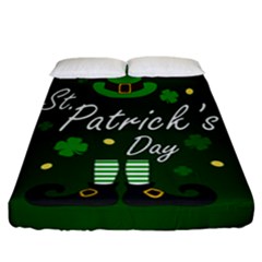 St Patricks Leprechaun Fitted Sheet (california King Size) by Valentinaart