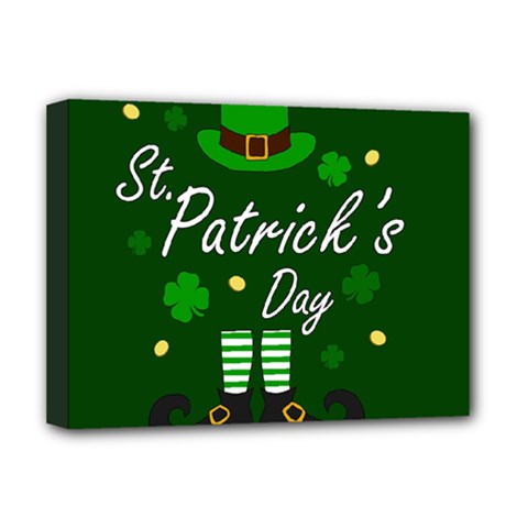 St Patricks Leprechaun Deluxe Canvas 16  X 12   by Valentinaart