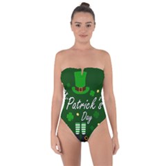 St Patricks Leprechaun Tie Back One Piece Swimsuit by Valentinaart