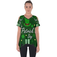 St Patricks Leprechaun Cut Out Side Drop Tee by Valentinaart