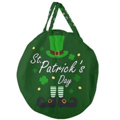 St Patricks Leprechaun Giant Round Zipper Tote by Valentinaart