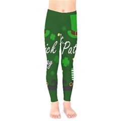 St Patricks Leprechaun Kids  Legging by Valentinaart