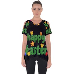 Happy Easter Cut Out Side Drop Tee by Valentinaart