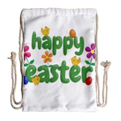 Happy Easter Drawstring Bag (large) by Valentinaart