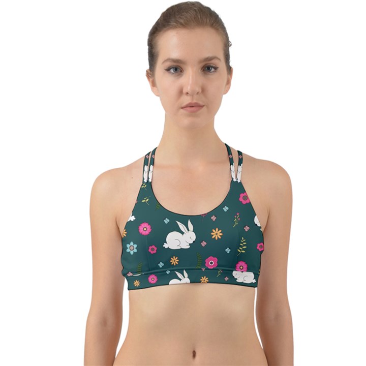 Easter bunny  Back Web Sports Bra