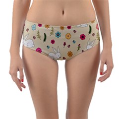 Easter Bunny  Reversible Mid-waist Bikini Bottoms by Valentinaart