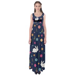 Easter Bunny  Empire Waist Maxi Dress by Valentinaart