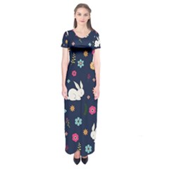 Easter Bunny  Short Sleeve Maxi Dress by Valentinaart