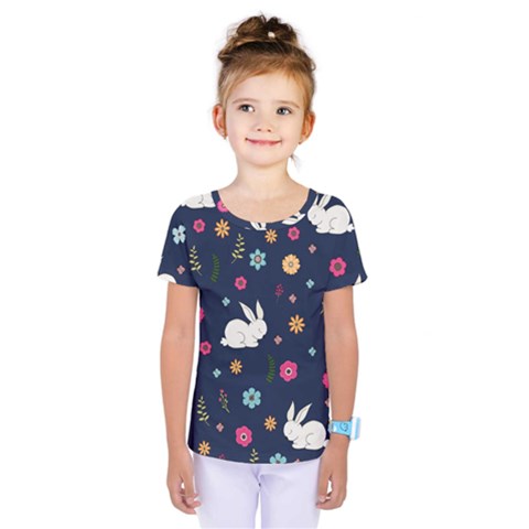 Easter Bunny  Kids  One Piece Tee by Valentinaart