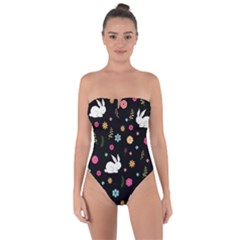 Easter Bunny  Tie Back One Piece Swimsuit by Valentinaart