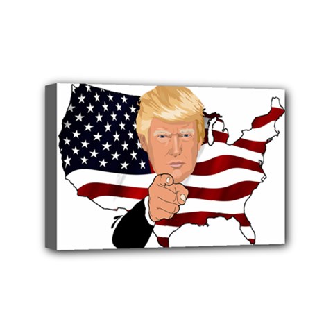 Trump Usa Flag Mini Canvas 6  X 4  by ImagineWorld