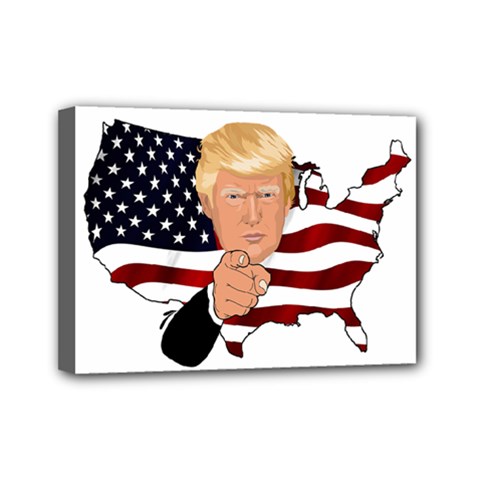 Trump Usa Flag Mini Canvas 7  X 5 