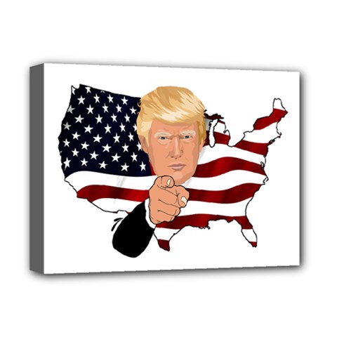 Trump Usa Flag Deluxe Canvas 16  X 12  