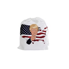 Trump Usa Flag Drawstring Pouches (small)  by ImagineWorld