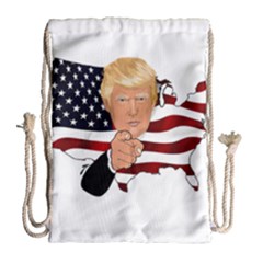 Trump Usa Flag Drawstring Bag (large) by ImagineWorld