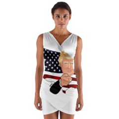 Trump Usa Flag Wrap Front Bodycon Dress