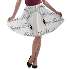 Easter Bunny  A-line Skater Skirt by Valentinaart