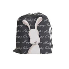 Easter Bunny  Drawstring Pouches (large)  by Valentinaart