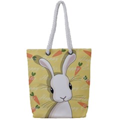 Easter Bunny  Full Print Rope Handle Tote (small) by Valentinaart