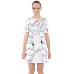 Easter Bunny  Sixties Short Sleeve Mini Dress by Valentinaart