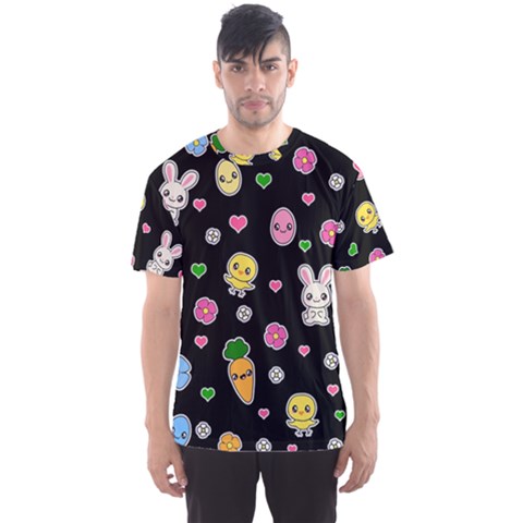 Easter Kawaii Pattern Men s Sports Mesh Tee by Valentinaart