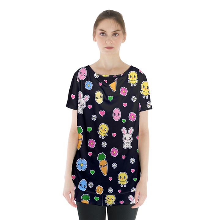 Easter Kawaii Pattern Skirt Hem Sports Top