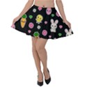 Easter Kawaii Pattern Velvet Skater Skirt View1