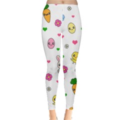 Easter Kawaii Pattern Leggings  by Valentinaart