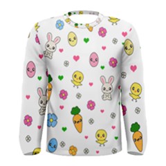 Easter Kawaii Pattern Men s Long Sleeve Tee by Valentinaart