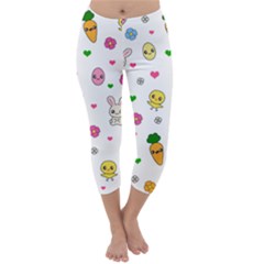 Easter Kawaii Pattern Capri Winter Leggings  by Valentinaart