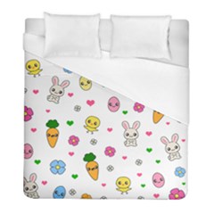 Easter Kawaii Pattern Duvet Cover (full/ Double Size) by Valentinaart