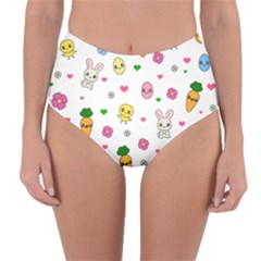 Easter Kawaii Pattern Reversible High-waist Bikini Bottoms by Valentinaart