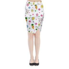 Easter Kawaii Pattern Midi Wrap Pencil Skirt by Valentinaart