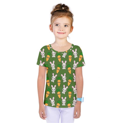 Easter Kawaii Pattern Kids  One Piece Tee by Valentinaart