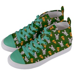 Easter Kawaii Pattern Women s Mid-top Canvas Sneakers by Valentinaart