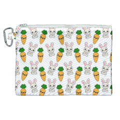 Easter Kawaii Pattern Canvas Cosmetic Bag (xl) by Valentinaart