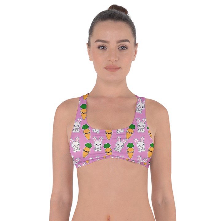 Easter Kawaii Pattern Got No Strings Sports Bra