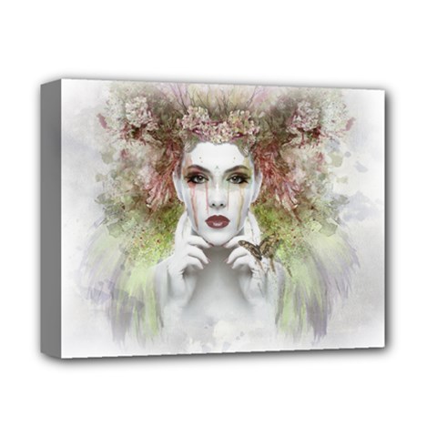 Woman Face Abstract Colorful Deluxe Canvas 14  X 11  by ImagineWorld