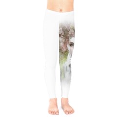 Woman Face Abstract Colorful Kids  Legging by ImagineWorld