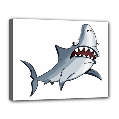 Scary Cute Shark Canvas 14  X 11  by ImagineWorld