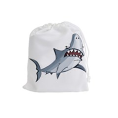 Scary Cute Shark Drawstring Pouches (large)  by ImagineWorld