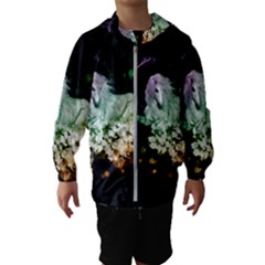 Wonderful Unicorn With Flowers Hooded Wind Breaker (kids) by FantasyWorld7