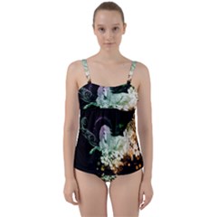 Wonderful Unicorn With Flowers Twist Front Tankini Set by FantasyWorld7