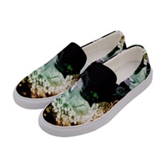 Wonderful Unicorn With Flowers Women s Canvas Slip Ons by FantasyWorld7