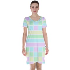 Geometric Pastel Design Baby Pale Short Sleeve Nightdress by Nexatart